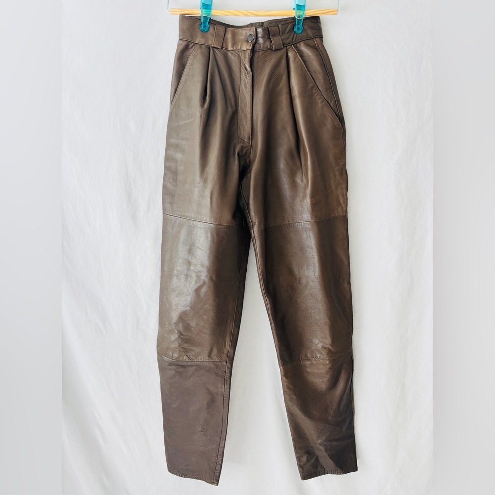 Vintage‎ Tanner West gorgeous butter soft brown leather Pants S